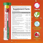 T&D German Multvitamin + Minerals 10 Vitamins 2 Minerals - 40 Vegan Drink Effervescent Tablets - Pomegranate Flavor - Made in Germany