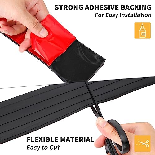 Rubber Door Threshold Ramp Self-Adhesive Rubber Ramp for Door Threshold 2/5 Inch Rise for Wheelchair Scooter Doorway Floor Tile Threshold Transition Strip Reducer (Gray, 2 in Wide x 3.3Ft Long)