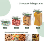 5-Piece SAN Airtight Pantry Storage Container Set, Leakproof Twist-Lock Lids, BPA-Free Stackable Canisters for Sugar, Flour, Pasta, Cereal & Snacks (0.8qt, 1.9qt ×2, 3qt, 4qt)