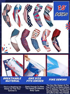 Tisancy 10 Pairs Sun Protection UV Arm Sleeves Cooling Anti Slip Compression Sleeves Sports Polyester Cycling Covers