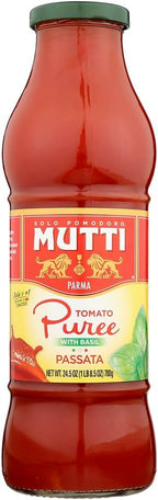 Mutti Passata Tomato Puree w Basil 24.5 oz (12 Pk) by Mutti