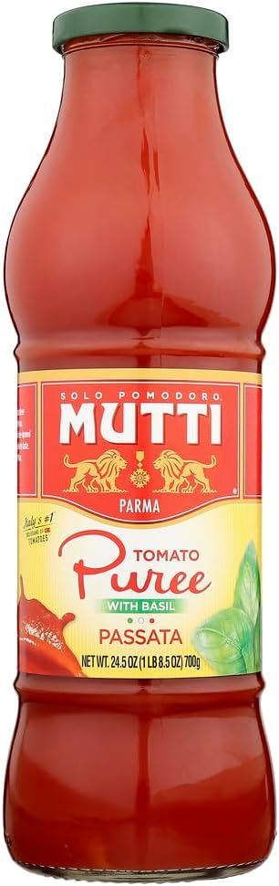 Mutti Passata Tomato Puree w Basil 24.5 oz (12 Pk) by Mutti