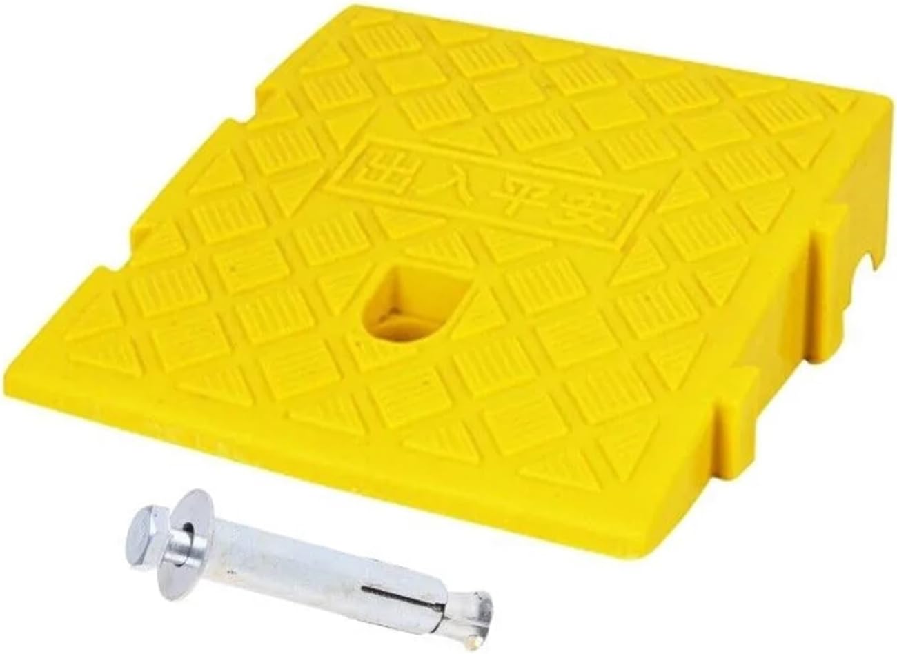 Rubber Speed Bump Plastic PVC Road Slope Ramp Pad Durable Threshold Triangle Cushion Speed Bump Portable Car Step Uphill Mat Curb Rubber,Yellow