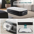 Queen Size Air Mattress with Built in Pump, Inflatable Blow Up Mattress 16" Raised for Home, Camping & Guest, Portable Air Bed 660 lbs Weight Capacity, Double Height & Non-Slip Bottom