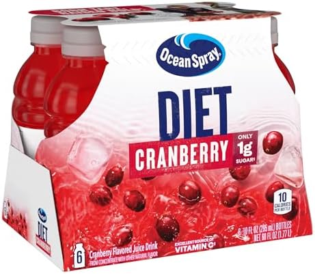 Ocean Spray Juice Drink 10 Ounce Bottle Pack of, Diet Cranberry, 60 Fl Oz, (Pack of 6)