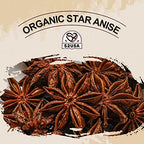 52USA Organic Star Anise, 16 Ounce (Pack of 1), NON-GMO Verified Chinese Star Anise Whole, Dried Star Anise Pods for Tea and baking