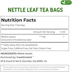 FreshDrinkUS, Premium 135 Nettle Leaf Tea Bags, 100% Natural & Pure, Stinging Nettle Leaf Tea, Burn Nettle, Stinging Nettle, Stinger Tea, No Sugar/Caffeine/Gluten, Vegan