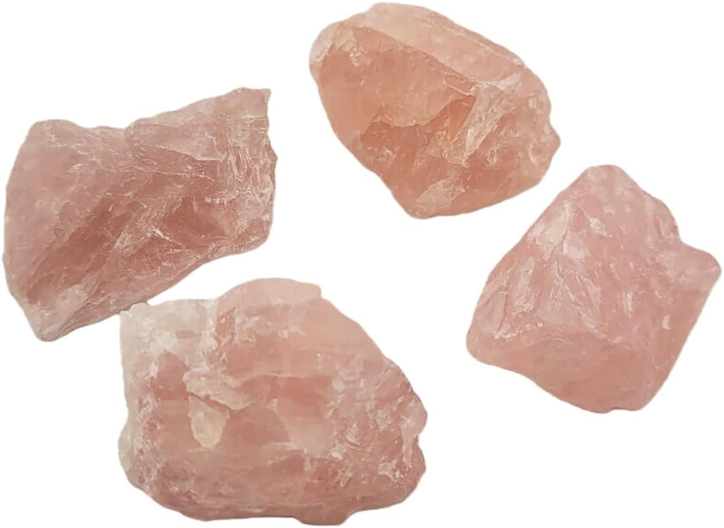 3-5Pcs Rose Quartz Natural Raw Crystals 1''-2'' Rough Stones Rocks for Tumbling Polishing Cabbing Gemstones Crystals and Healing Stones for Wicca Reiki,Fountian Rocks for Decorations (Rose Quartz)