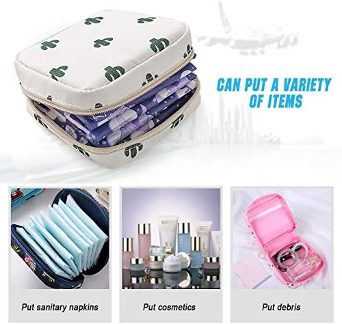 Sanitary Napkin Storage Bag,Menstrual Cup Pouch,Nylon Portable Sanitary Napkin Pads Storage Bags Feminine Menstruation First Period Bag for Teen Girls Women Ladies(2 Pack)
