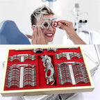 104pcs Professional Optometry Eye Equipment,Optical Trial Lens Frame Set,Ophthalmic Instrument Optical Trial Lens Set,w/Metal Rim Aluminum Case+Free Trial Frame