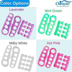 Chiroplax Toe Separators Stretchers Silicone Gel Spreader Spacer for Bunion Bunionette Relief Hammer Overlapping Toe Straightener Corrector (2 Pairs w/Pouch - Lavender)