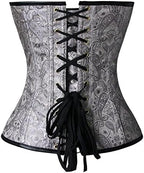 Charmian Women's Spiral Steel Boned Steampunk Gothic Bustier Corset with Chains