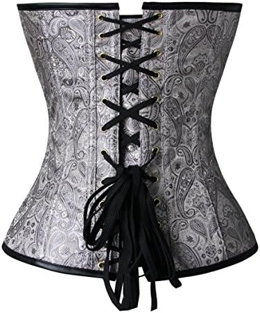 Charmian Women's Spiral Steel Boned Steampunk Gothic Bustier Corset with Chains