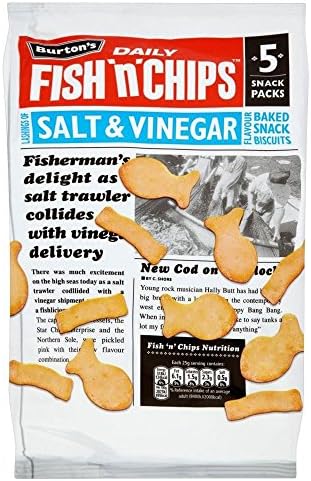 Burton's Fish N Chips Salt & Vinegar (5X25G) 125G (Pack of 2)