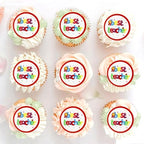 40Pcs Edible Best Teacher Cupcake Toppers School Safe Cupcakes & Teacher Cupcake Toppers Applicable for Opening Ceremony