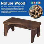 AZEN Wood Toilet Stool Squat Adult, Poop Stool for Bathroom Adults, Portable Toilet Potty Stools for Adults, 7 Inch Height