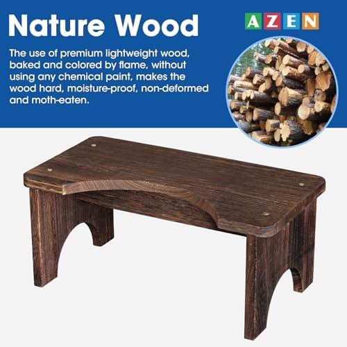 AZEN Wood Toilet Stool Squat Adult, Poop Stool for Bathroom Adults, Portable Toilet Potty Stools for Adults, 7 Inch Height