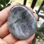 Fekuar Natural Moonstone Crystal Thumb Worry Stone, Hand Carved Healing Crystal Teardrop Pocket Worry Stones for Anxiety Stress Relief Meditation