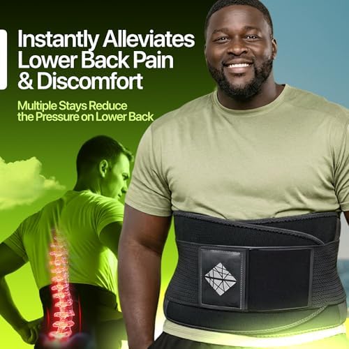 Plus Size Back Brace for Lower Back Pain Relief 5XL, Unisex Lumbar Support Belt with Lumbar Pad, Ergonomic Design and Soft Breathable Material, Adaptive Fit for Herniated Disc, Sciatica, Scoliosis