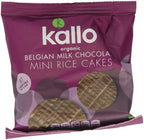 Kallo Organic Belgian Milk Chocolate Mini Rice Cakes 40 g (Pack of 12)
