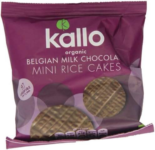 Kallo Organic Belgian Milk Chocolate Mini Rice Cakes 40 g (Pack of 12)