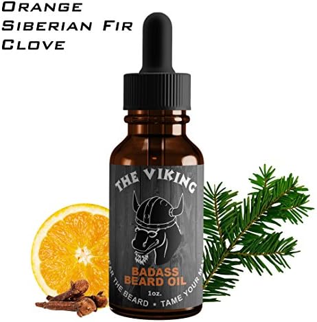 Badass Beard Care Beard Oil For Men - The Viking Scent, 1 oz - All Natural Ingredients, Keeps Beard and Mustache Full, Soft and Healthy