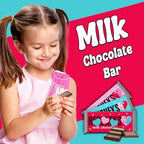 Hershey Valentine's Exchange Heart Chocolate Bars, 12 Pack, Individually Wrapped Addressable Milk Chocolate Candy Bars in Pink and Red Heart Adorned Wrapping, Snack Size 1.55 oz., Classroom and Friendship Valentine's Day Gift