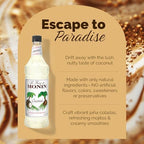 Monin - Coconut Syrup, Sweet and Rich, Great for Cocktails and Smoothies, Gluten-Free, Vegan, Non-GMO (1 Liter)