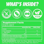 Instant Energy Gum | 100 mg Natural Caffeine | Sugar Free Sour Apple Xylitol Gum with Electrolytes | Fast-Acting Caffeine Gum & Clean Energy Drink Alternative for Focus, Workouts & Studying | 15 Piece Pack
