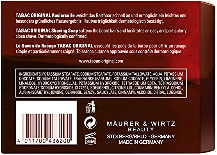 Tabac Original By Maurer & Wirtz For Men. Shaving Soap Bowl 4.4 Ounces