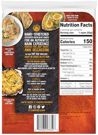 Stonefire Mini Naan Garlic 4pk