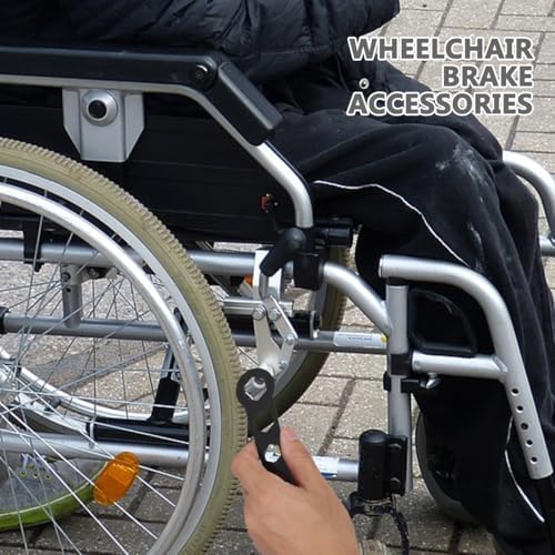 FRCOLOR Wheelchair Brake Wrench Wheelchair Brake Handles Repair Wheelchair Brake Levers Brake Part Wheelchair Brake Handlebars Wheelchair Accessories Wheelchair Braking Part Iron Silver