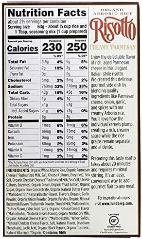 Lundberg Organic Creamy Parmesan Risotto Rice, Gluten Free, 5.5 Ounces (Pack Of 6)