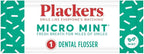 Plackers Micro Mint Dental Floss Picks, Made with Super TufFloss®, Protected Fold Away Pick, Easy to Use, Cool Mint, Green, Individually Wrapped, 500 Count