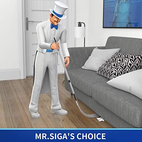 MR.SIGA Flexible Microfiber Long Duster for Gap Cleaning, Stainless Steel Adjustable Handle, Washable Gap Cleaning Duster Gray