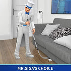 MR.SIGA Flexible Microfiber Long Duster for Gap Cleaning, Stainless Steel Adjustable Handle, Washable Gap Cleaning Duster Gray