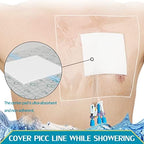 Waterproof Shower Protector Large Cover Shields for PICC Central Line Peritoneal Dialysis Chest Port Feeding Tube PD Catheter Accessories Bandages with Non-Stick Center Pad 12"x14"(Pack of 7)