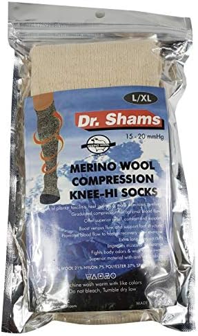 Merino Wool Compression Knee High Socks Ideal for, Hiking, Ski, Travel-Sports-Nurses-Reduces Swelling