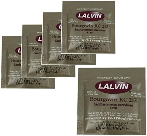 5x Lalvin RC 212 Yeast Red Wine 5g Homebrew Wine Making 4.5L-23L Pinot Noir