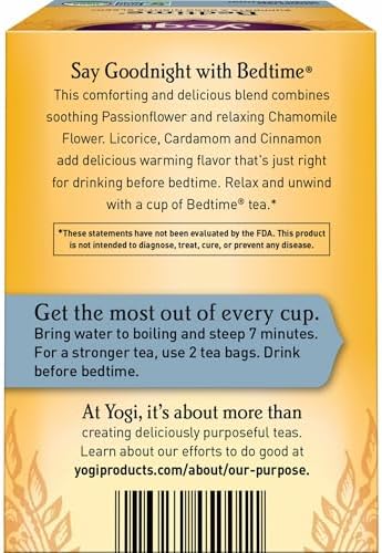 Yogi Tea - Bedtime (6 Pack) - Supports a Good Night’s Sleep - Tea with Passionflower, Chamomile, Valerian Root, and Lavender - 96 Organic Herbal Tea Bags