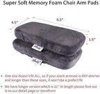 Aloudy Ergonomic Memory Foam Office Chair Armrest Pads, Comfy Gaming Chair Arm Rest Covers for Elbows and Forearms Pressure Relief(Set of 2) (Gray)