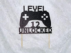 Level 12 Unlocked Cake Topper 12th Birthday Cake Topper Video Game Controller Theme Cake Decorations Party Supplies