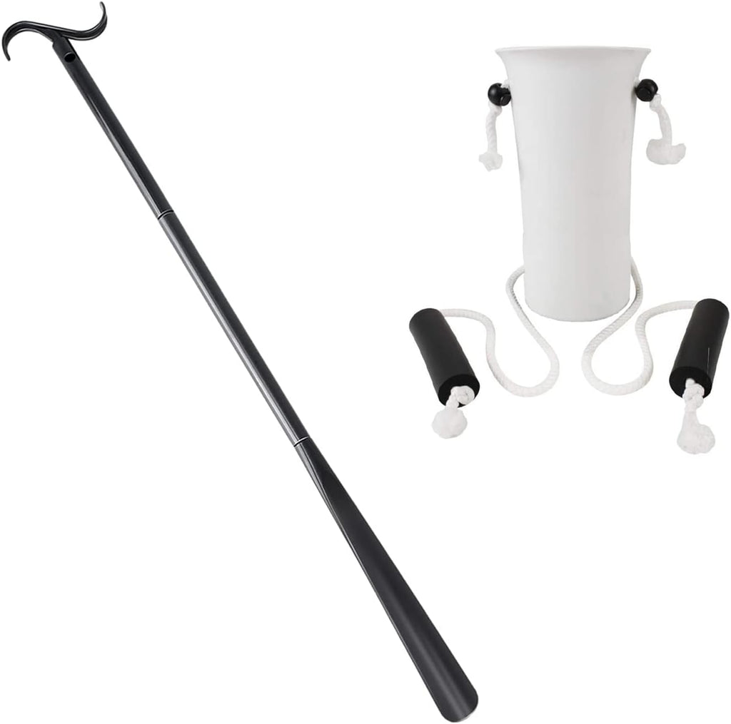 Sock Aid Device for Seniors Sock Helper Easy on Easy Off, Dressing Stick with Shoe Horn Sock Removal Tool, Dressing Aids for Shoes, Socks, Shirts and Pants