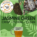 Organic Jasmine Green Loose Leaf Tea | Fragrant Chinese Green Tea Scented with Jasmine Blossoms | USDA Organic | 1lb Bulk Bag | Floral & Smooth | Hot or Iced | Non-GMO