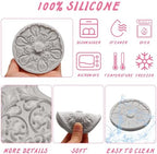 Baroque Floral Decorative Silicone Clay Molds European Relief Scroll Silicone Mold Embossed Flower Lace Chocolate Mold for Resin Casting Clay Fondant