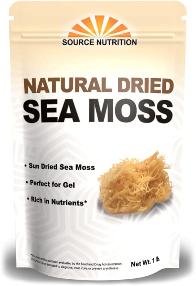 1 lb Wild Crafted Raw Sea Moss - Perfect for Gel & Smoothies, Clean Ocean Harvest, Hand Picked & Sun Dried - Bulk Irish Moss Superfood
