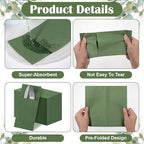 COMNICO 60 Pcs Green Napkins Disposable Linen-Feel Paper Napkins Bulk Pocket Linen Napkin Prefolded Cloth Hand Towel for Party Decoration Wedding Birthday Bridal Party