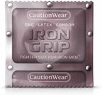 Caution Wear Iron Grip Condoms – 100 Pack, Snug Tighter Fit Latex Condoms for Men, Lubricated, Secure Fit, Individually Wrapped Bulk Value Pack