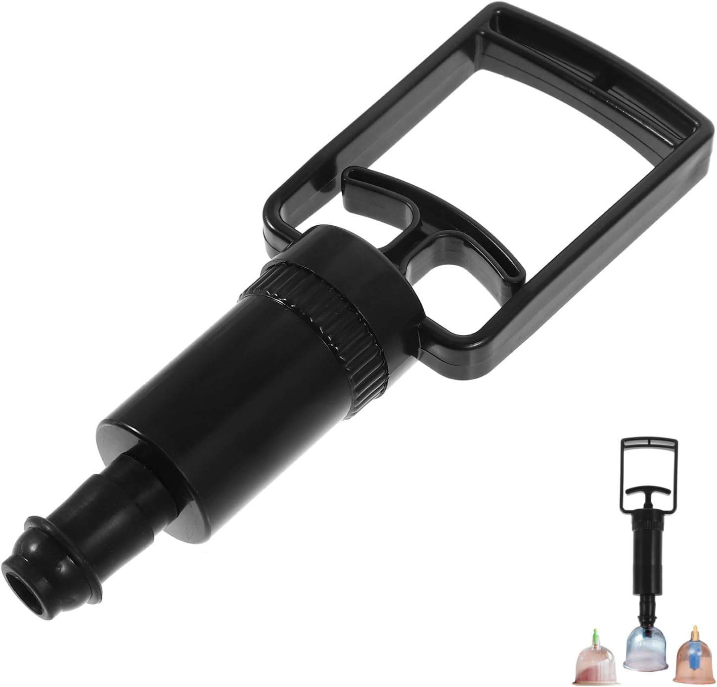 NOLITOY Cupping Device Hand Pump Vacuum Cupping Pump Vacuum Cupping Tool Handheld Handle Black, 18.00X6.00X3.50CM