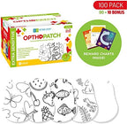 Opthopatch Eye Patches for Kids - Extra Sensitive Adhesive - Color Your Own Patch - 100 Count + 3 Reward Charts